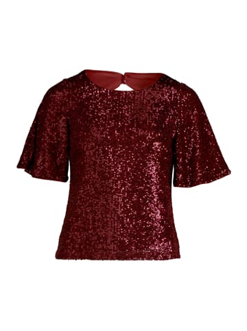 Vera Mont Pailletten-Bluse mit Flügelärmeln in Deep Dahlia