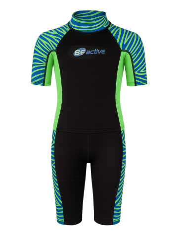 BECO the world of aquasports Neoprenanzug Neopren-Shorty BEactive Neopren Twins "Zebra Vibes" in grün-blau