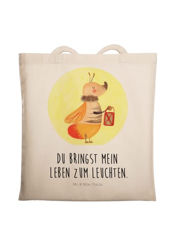 Mr. & Mrs. Panda Tote Bag Glühwürmchen mit Spruch in Creme