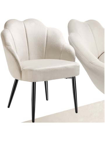 tectake Cocktailsessel gepolstert, mit Samtbezug, gewölbte, 66 x 62 x 80,5 cm