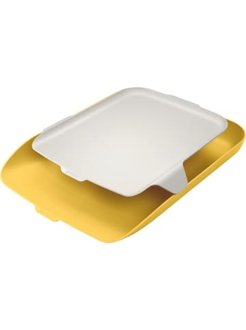 Leitz Briefkorb Cosy mit Organiser A4 Polystyrol gelb/hellgrau