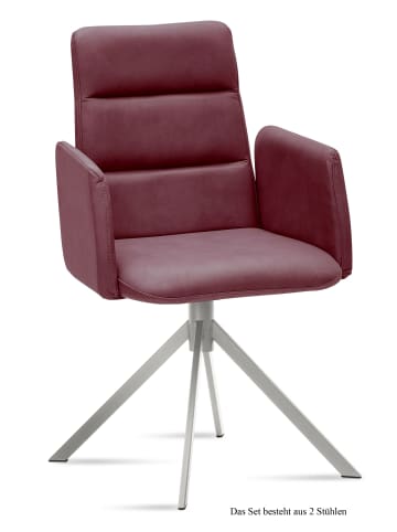 58 aufm Kessel ARMLEHNSTUHL (2er-Set) Dorlen 52x92x60 Edelstahl/Marsala