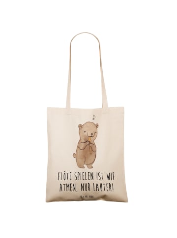 Mr. & Mrs. Panda Tasche Flöte Atem mit Spruch in Creme