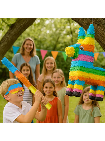 relaxdays 3-tlg. Pinata Set "Esel" in Bunt