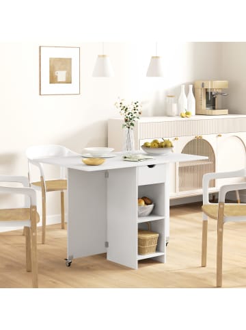 HOMCOM Esstisch-114,5L x 70B x 75H cm-Weiß