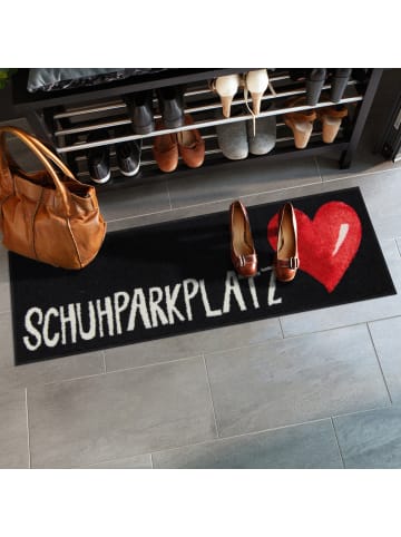 Salonloewe Fußmatte Großherzig Schuhparkplatz in schwarz/rot