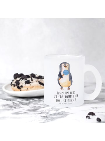 Mr. & Mrs. Panda Teetasse Pinguin Lolli mit Spruch in Transparent