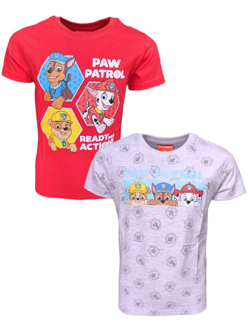 Paw Patrol 2er-Set:T-Shirt Paw Patrol  in Rot-Grau