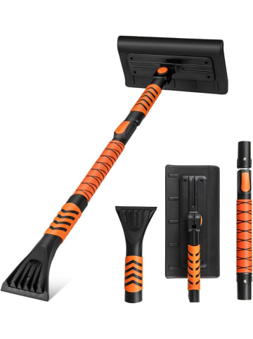 COSTWAY 2 in 1 Eiskratzer Auto ausziehbar in Orange
