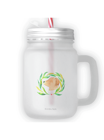 Mr. & Mrs. Panda Mason Jar Hund Blumen ohne Spruch in Transparent