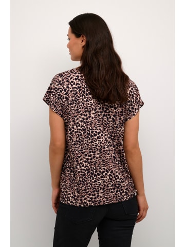 Kaffe T-shirt KAcharlotte Regular fit in Black/brown Leo Print
