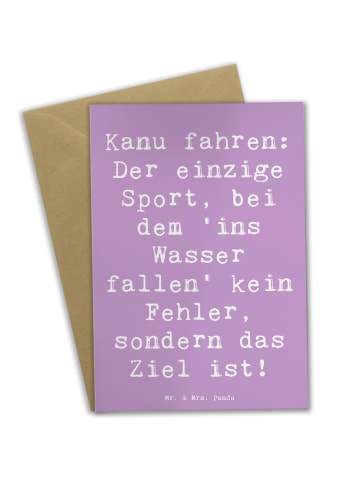 Mr. & Mrs. Panda Klappkarte Spruch Kanu Abenteuer mit Spruch in Lavendeltraum