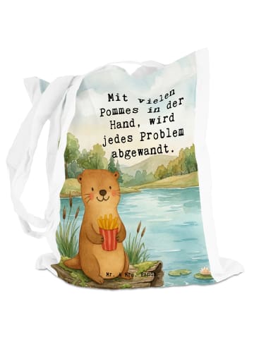 Mr. & Mrs. Panda Stofftragetasche Otter See Pommes Design mit Sp... in Weiß