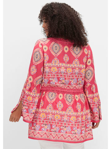 sheego by Joe Browns Longbluse in rot-gemustert