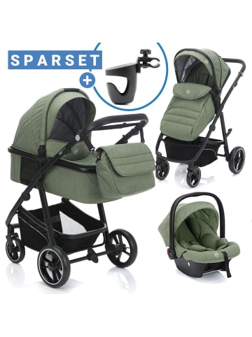 fillikid 3in1 Kombi-Kinderwagen-Set Fill Jaguar in gruen,schwarz