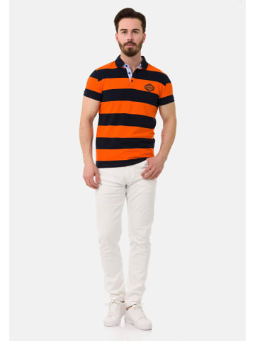 Cipo & Baxx Poloshirt in NAVYBLUE-ORANGE