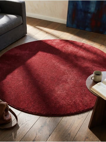KADIMA DESIGN Teppich Kurzflor Waschbar Einfarbig MAIN Strapazierfähig OEKO-TEX in Rot