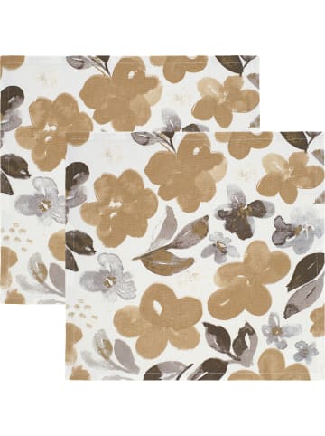 REDBEST Baumwolle Serviette 2er-Pack in beige-grau