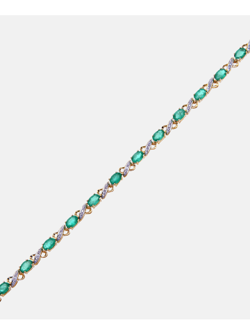 Diamant L'éternel Armband aus 375 Gelbgold mit Diamant mit Smaragd