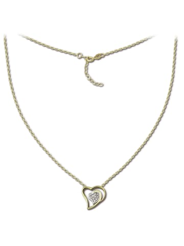 GoldDream 333 Gelbgold Damen GoldDream Halsketten Doppelherz Kette ca. 42cm bis 45cm