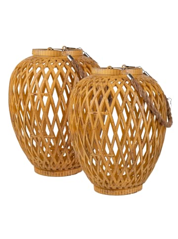 näve LED Solarleuchte "CESTO" in natur - (L)20 cm x (B)20 cm x (H)24 cm