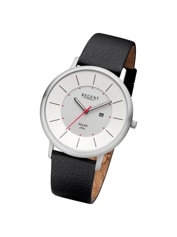Regent Analog-Armbanduhr Regent Lederarmband schwarz groß (ca. 41mm)