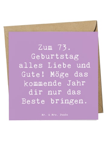 Mr. & Mrs. Panda Deluxe Karte Spruch 73. Geburtstag Glückwünsche... in Lavendeltraum