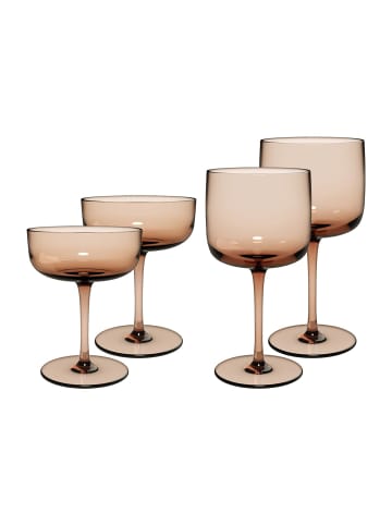 like. by Villeroy & Boch 4er Set Wein- und Sektgläser Like Glass in Clay