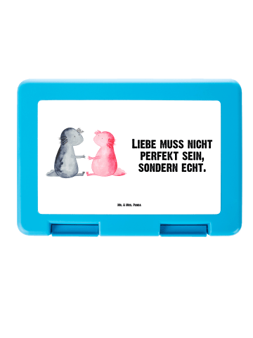 Mr. & Mrs. Panda Brotdose Axolotl Liebe mit Spruch in Weiß