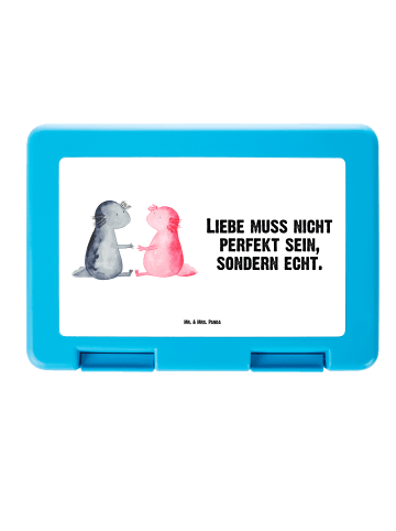 Mr. & Mrs. Panda Snackbox Axolotl Liebe mit Spruch in Weiß