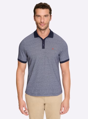 WITT WEIDEN Kurzarm-Poloshirt in marine-meliert