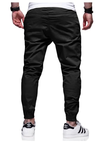 behype Chinohose - BHFORLI Jogger Chino Jeans Hose Stoffhose in Black