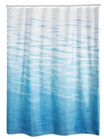 RIDDER Duschvorhang Textil Water inkl. Ringe blau 180x200 cm