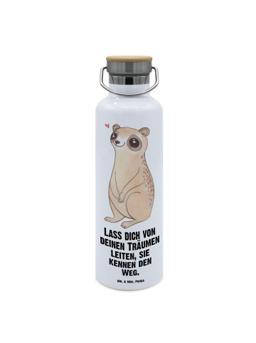 Mr. & Mrs. Panda Trinkflasche Plumplori Glücklich mit Spruch in Weiß