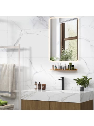 COSTWAY LED Badspiegel mit Beleuchtung in Silber