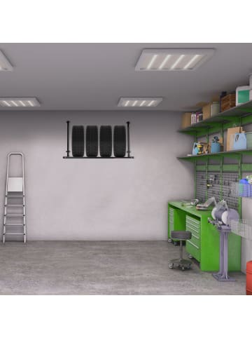 relaxdays Reifenregal Wandmontage in Schwarz