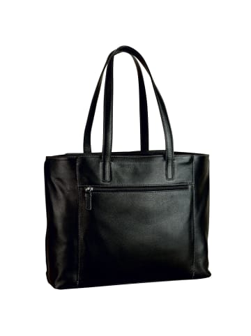 Leonhard Heyden Nizza Shopper Tasche Leder 40 cm in schwarz