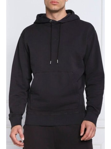 Hugo Boss Blau Dunkel Baumwolle Logo Details mit Kapuze Sweatshirt