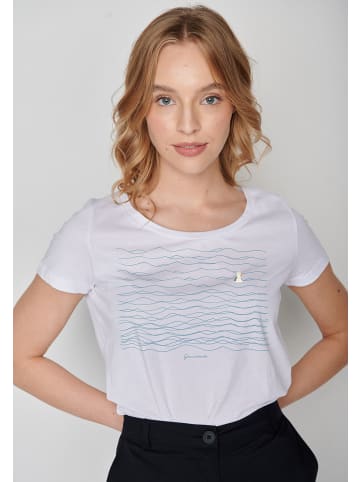 GreenBomb T-Shirt Animal Seagull Waves in Weiß