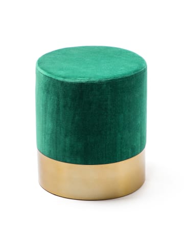 Kayoom Sitzkissen Pouf Pepino in dunkelgrün - gold