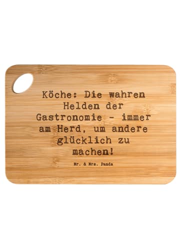 Mr. & Mrs. Panda Servierbrett Spruch Koch Helden mit Spruch in Braun