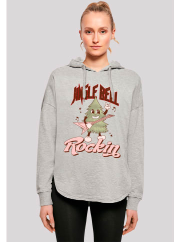 F4NT4STIC Oversized Hoodie Jingle Bell Rocking Weihnachten Tree in grau