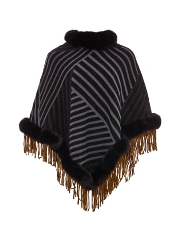 osha Damen Poncho in Schwarz