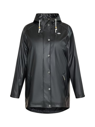 Schmuddelwedda Damen Curvy Regenmantel in Schwarz