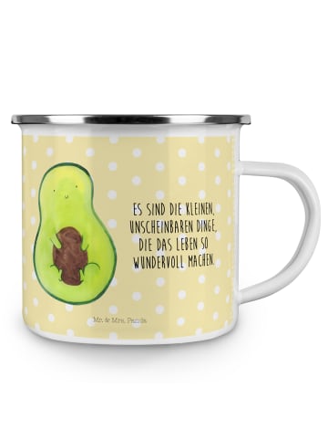 Mr. & Mrs. Panda Kaffeetasse Avocado Kern mit Spruch in Gelb Pastell