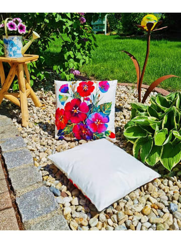 JACK Outdoor Dekokissen Motiv 45x45cm inkl. Füllung Mohnblumen