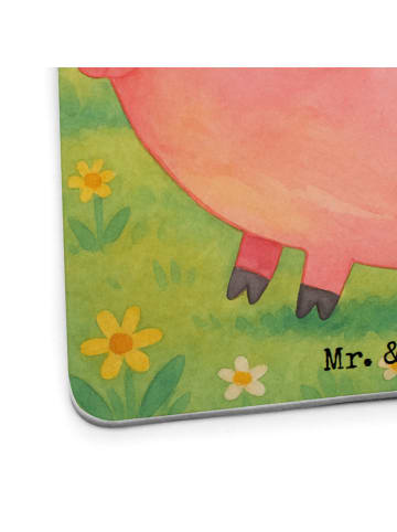 Mr. & Mrs. Panda Bierdeckel Einhorn Schwein Design ohne Spruch in Weiß