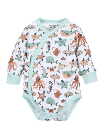 Nini Langarmbody Meerestiere in weiss