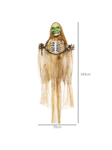 HOMCOM Halloween-Dekoration-70L x 18B x 183H cm-Khaki