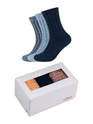 S. Oliver Sockenbox 3er Pack warm & cozy in dunkelblau